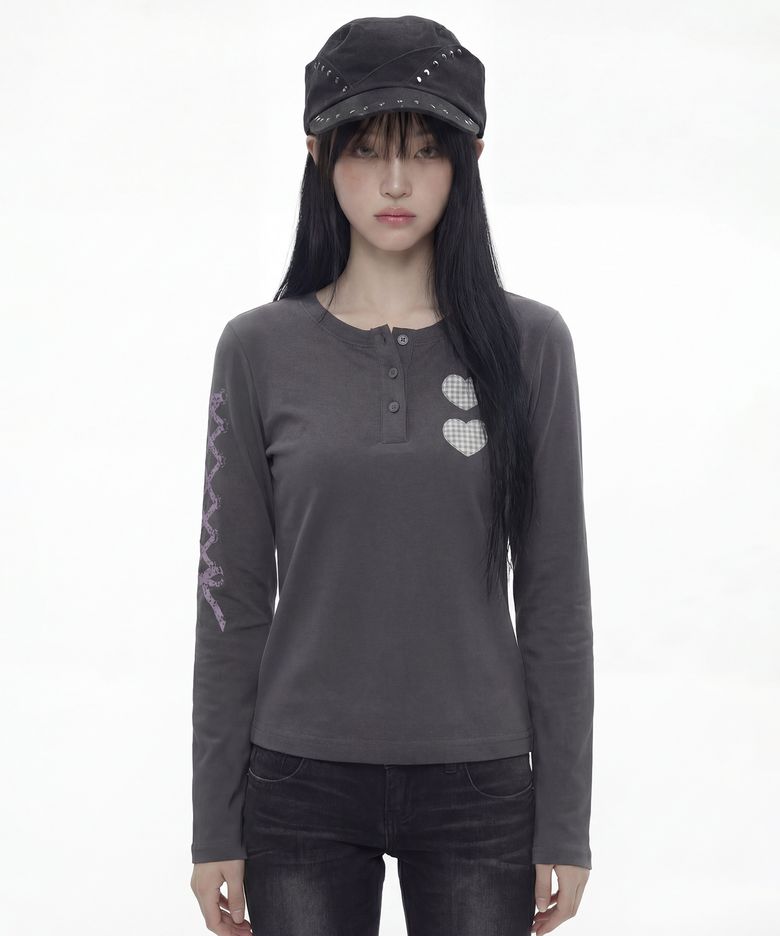 [UNISEX]DOLLS - M 헨리넥 롱슬리브 티셔츠_2color