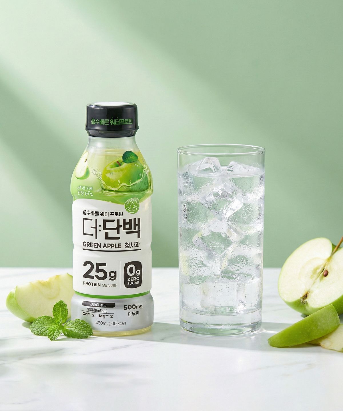 빙그레(BINGGRAE) 더단백 워터프로틴 PET 청사과 400ml 24입