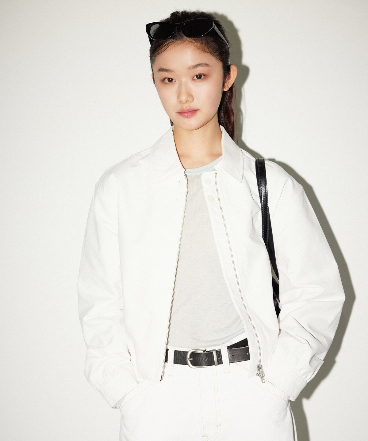리(LEE) 우먼 스트링 코튼 블루종 자켓 아이보리