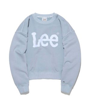 우먼 빅 트위치 다잉 로고 맨투맨 피그먼트 블루