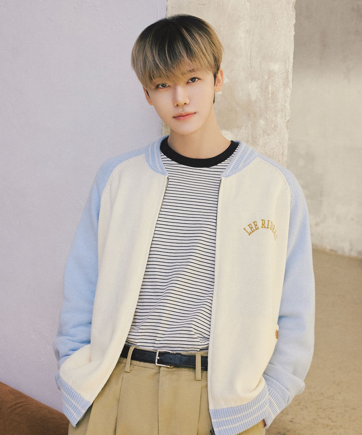 리(LEE) 라이더스 집업 니트 가디건 아이보리