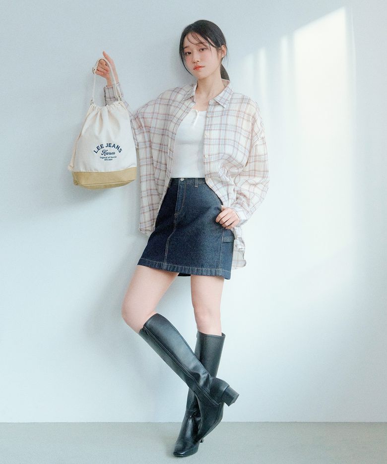코튼 버킷 숄더백 아이보리