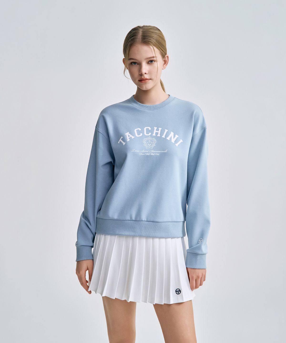 세르지오 타키니(SERGIO TACCHINI) W 쿠쉬라이트 그래픽 맨투맨 (L.Indigo)