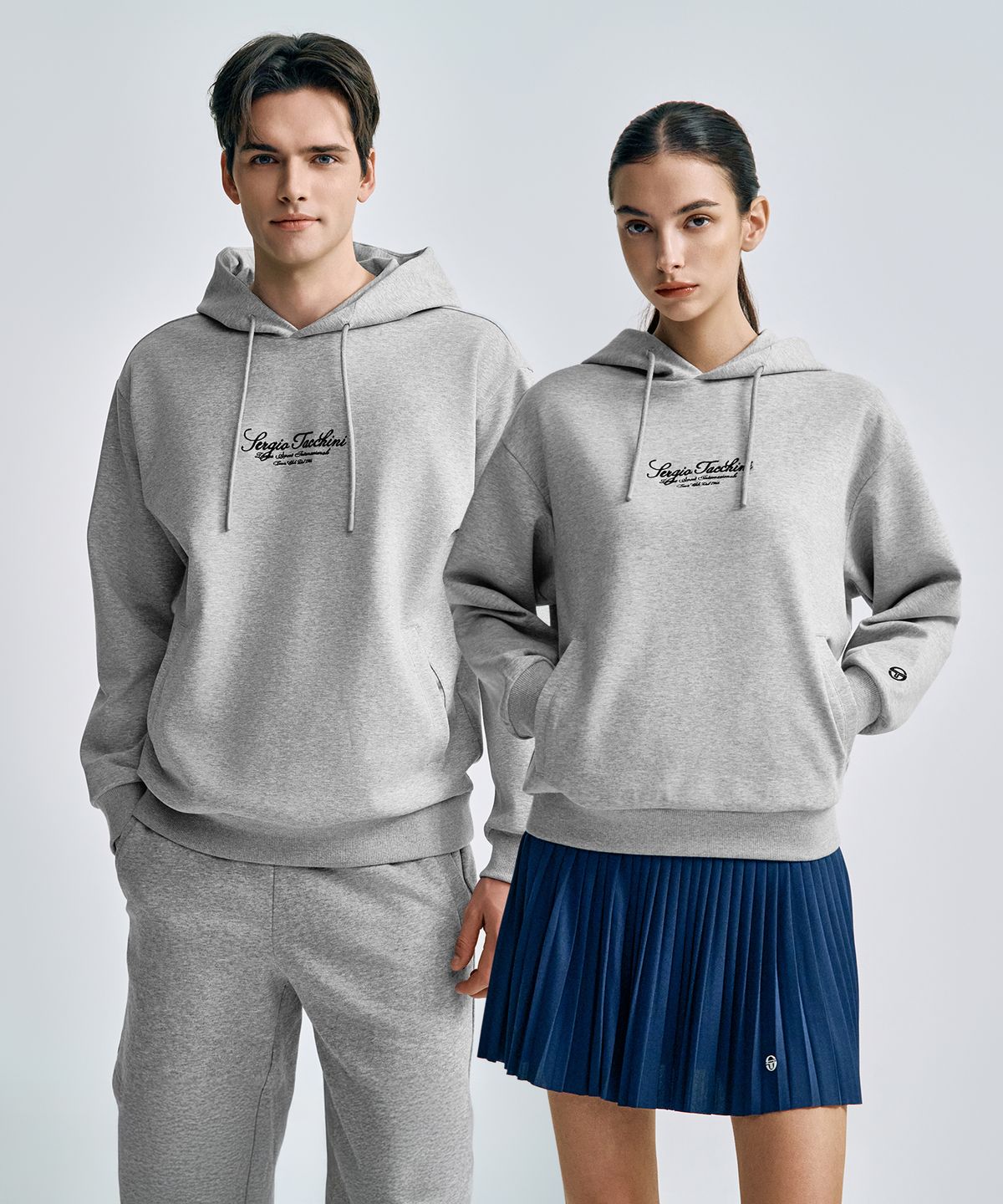 세르지오 타키니(SERGIO TACCHINI) U 쿠쉬라이트 로고 후디 (Melange Grey)