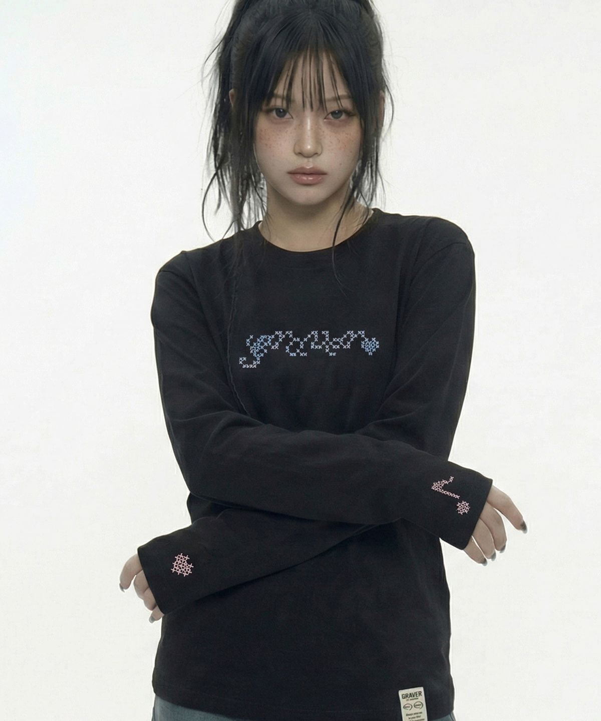 그레이버(GRAVER) [UNISEX]STICH GRAVER 롱슬리브 티셔츠_3color