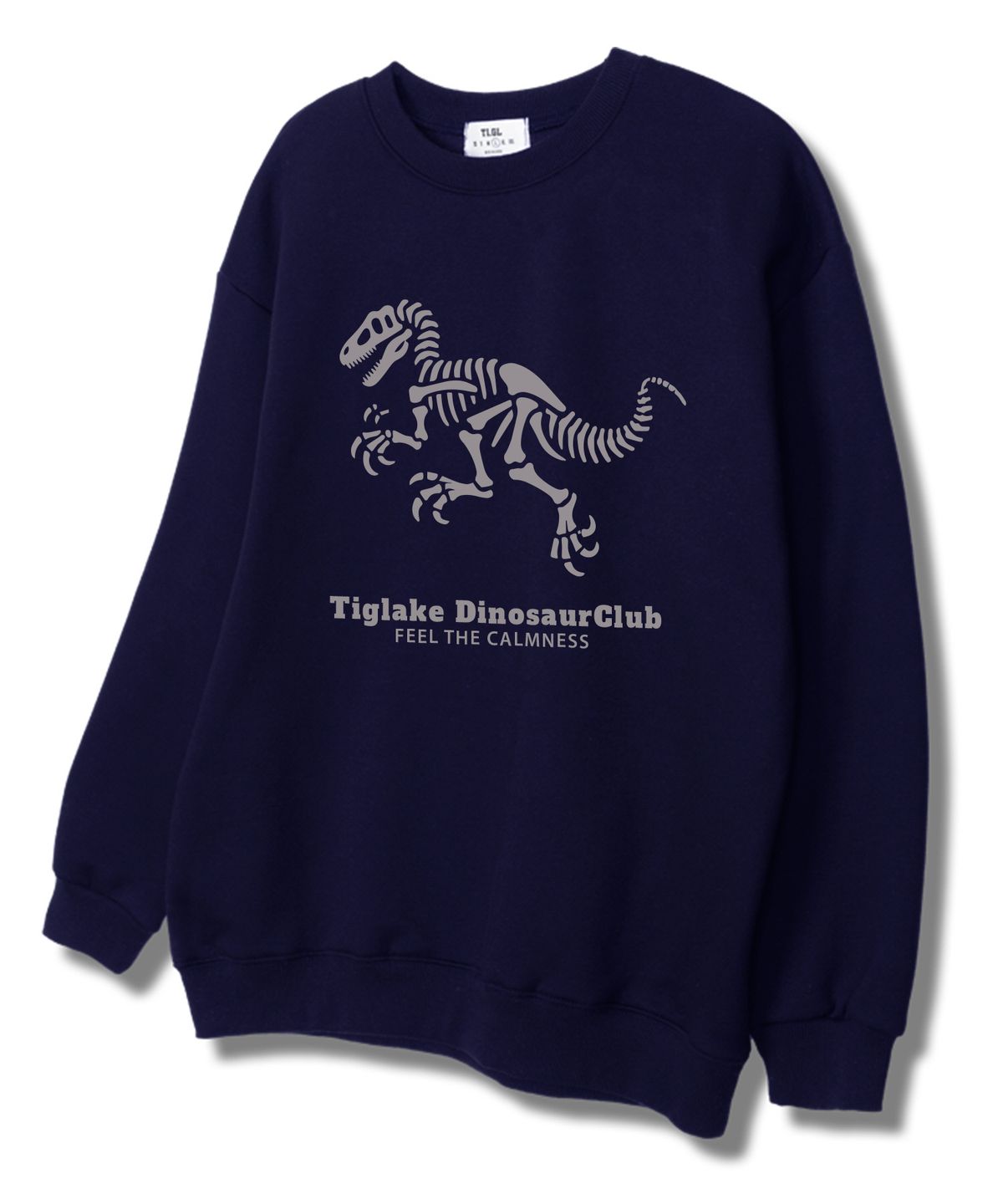 티글레이크(TI.GLAKE) 다이노티라노 맨투맨 티셔츠 네이비 [기모안감]