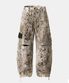 디스트레스드 컨버터블 카고 팬츠 - 오일레오파드