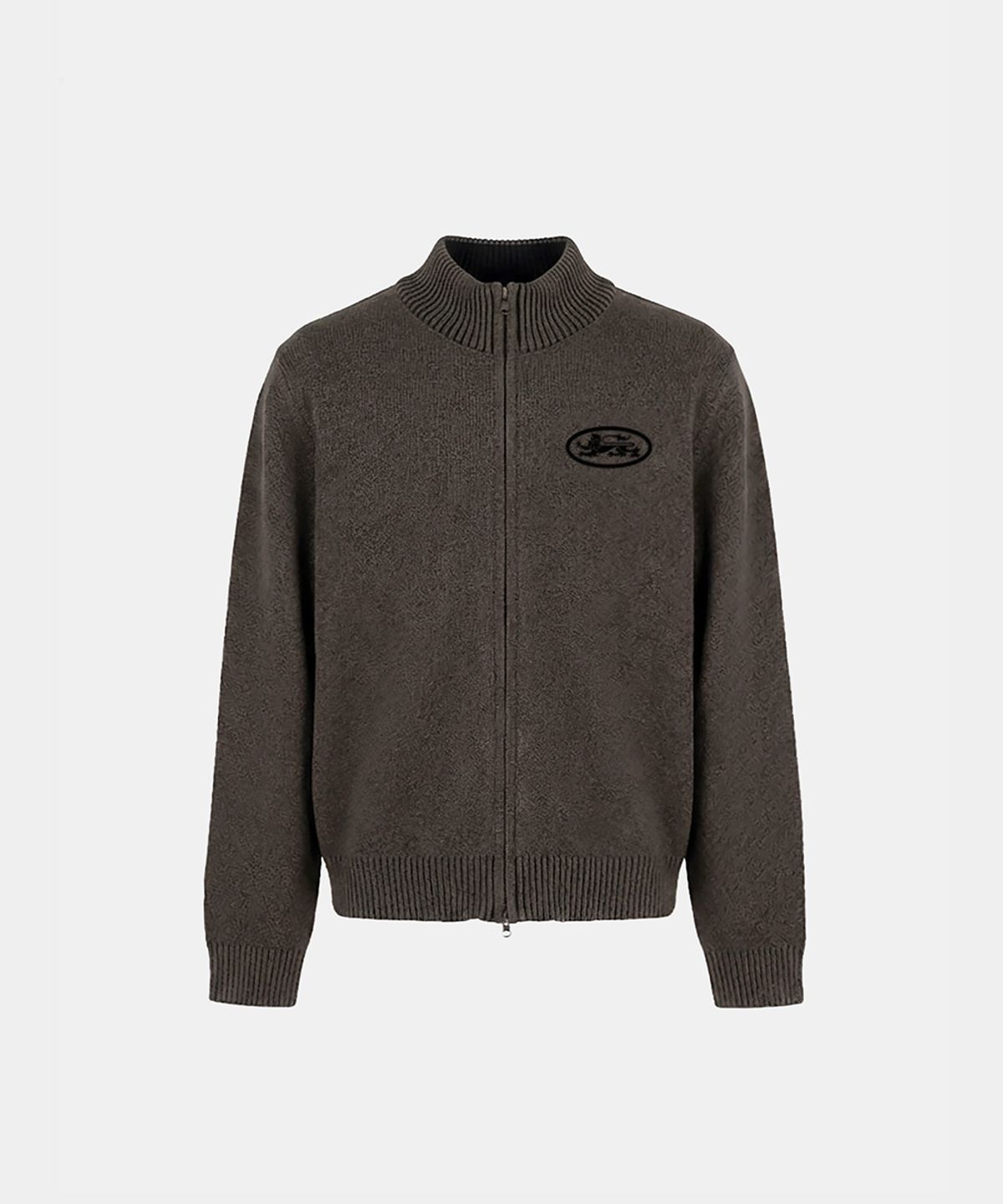 배드블러드(BADBLOOD) Mystic Full-Zip Knit Track Top - Khaki Brown