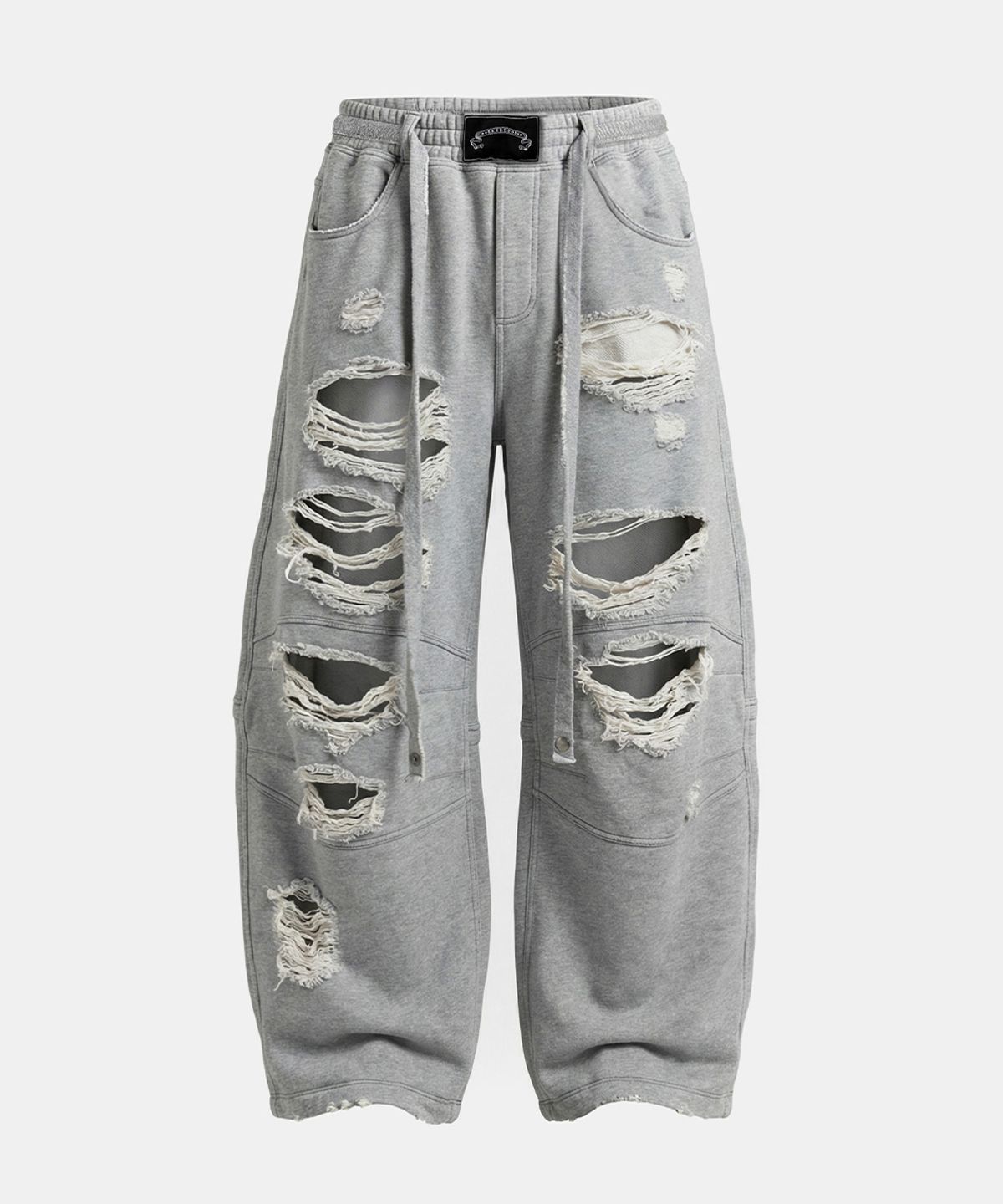 배드블러드(BADBLOOD) Destroyed Raw-Edge Joggers - Gray