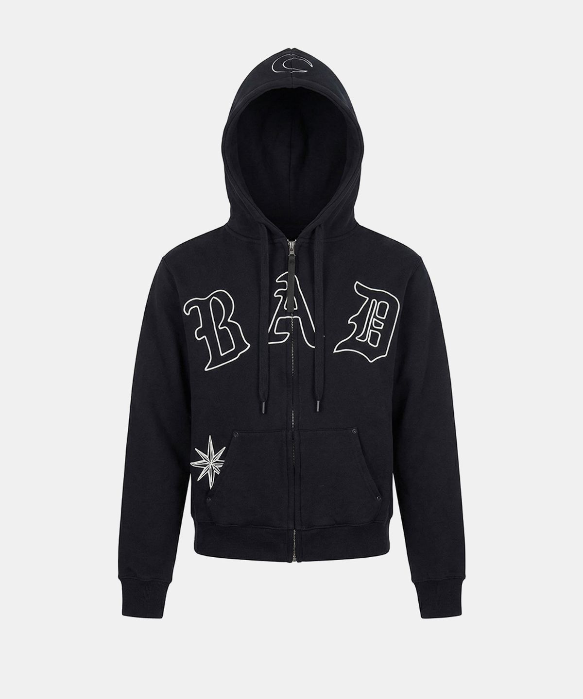 배드블러드(BADBLOOD) Titan Stroke Zip-Up Hoodie - Black