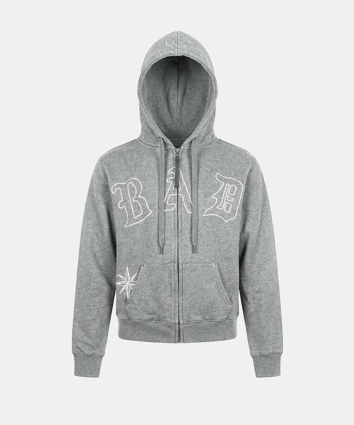 배드블러드(BADBLOOD) Titan Stroke Zip-Up Hoodie - Gray