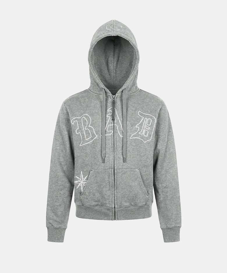 Titan Stroke Zip-Up Hoodie - Gray