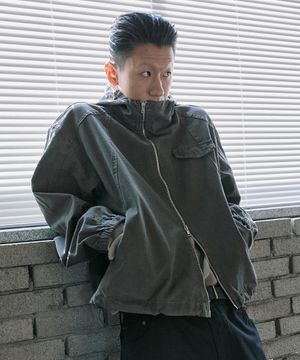 필드 코튼 지퍼 자켓 - 워시드 브라운