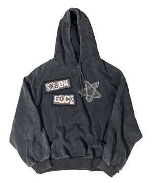 Rock Star Vintage Washing Hoodie ((washed black))