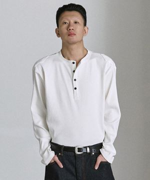 소프트 웨스턴 리브드 롱 슬리브 - 아이보리