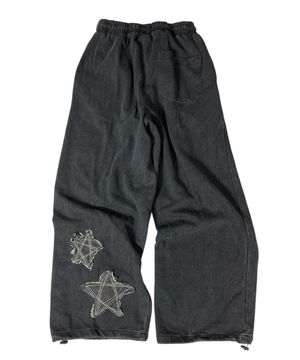 Stars Vintage Washing Wide Pants ((washed black))
