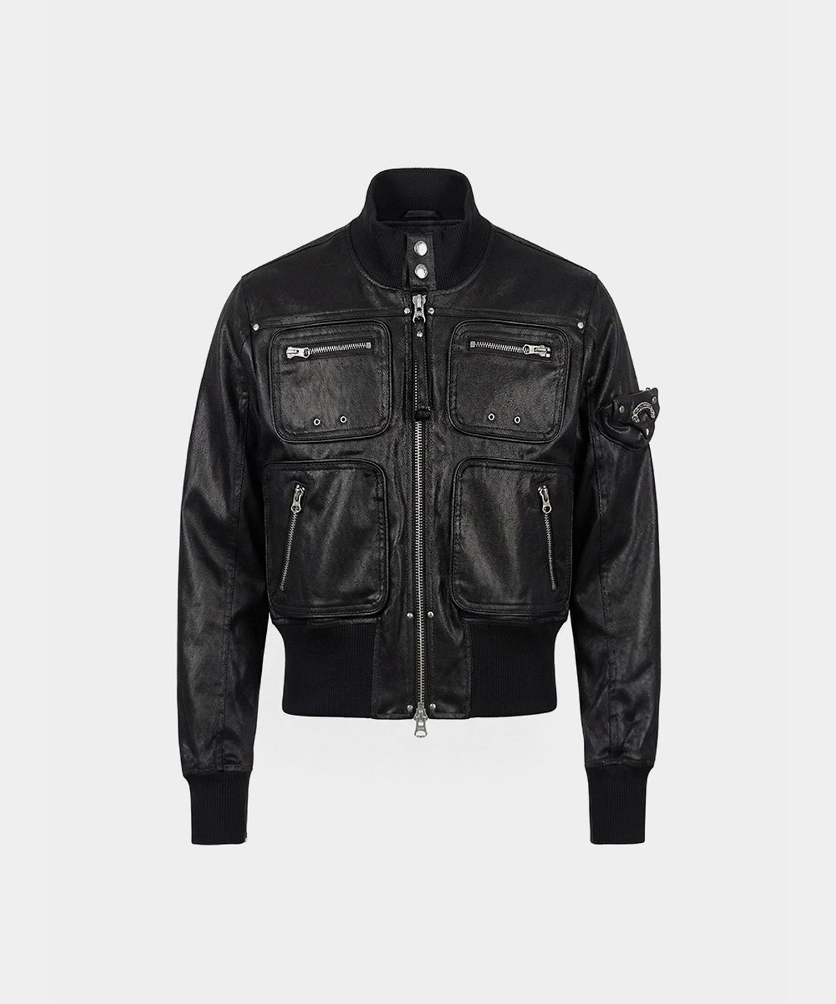 배드블러드(BADBLOOD) Laguna High-Neck Bomber Jacket - Coated Black