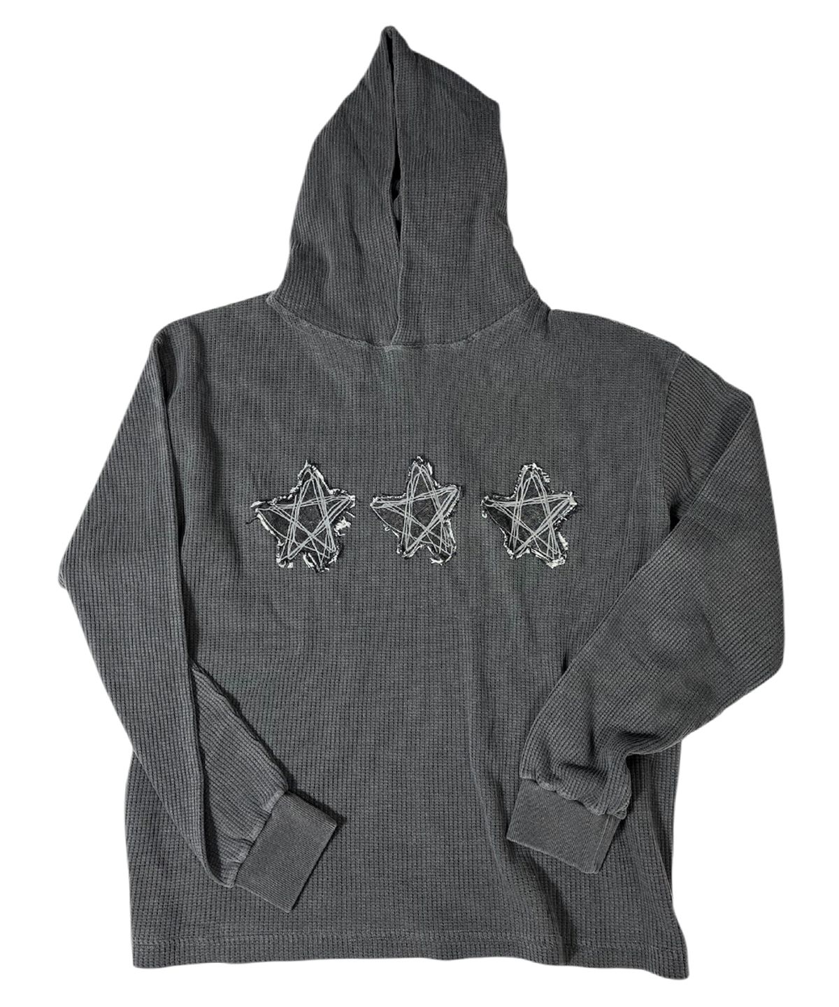 스케이터락(SK8ER ROCK) Stars Pigment Waffle Hoodie ((charcoal))