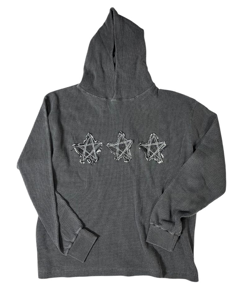 Stars Pigment Waffle Hoodie ((charcoal))