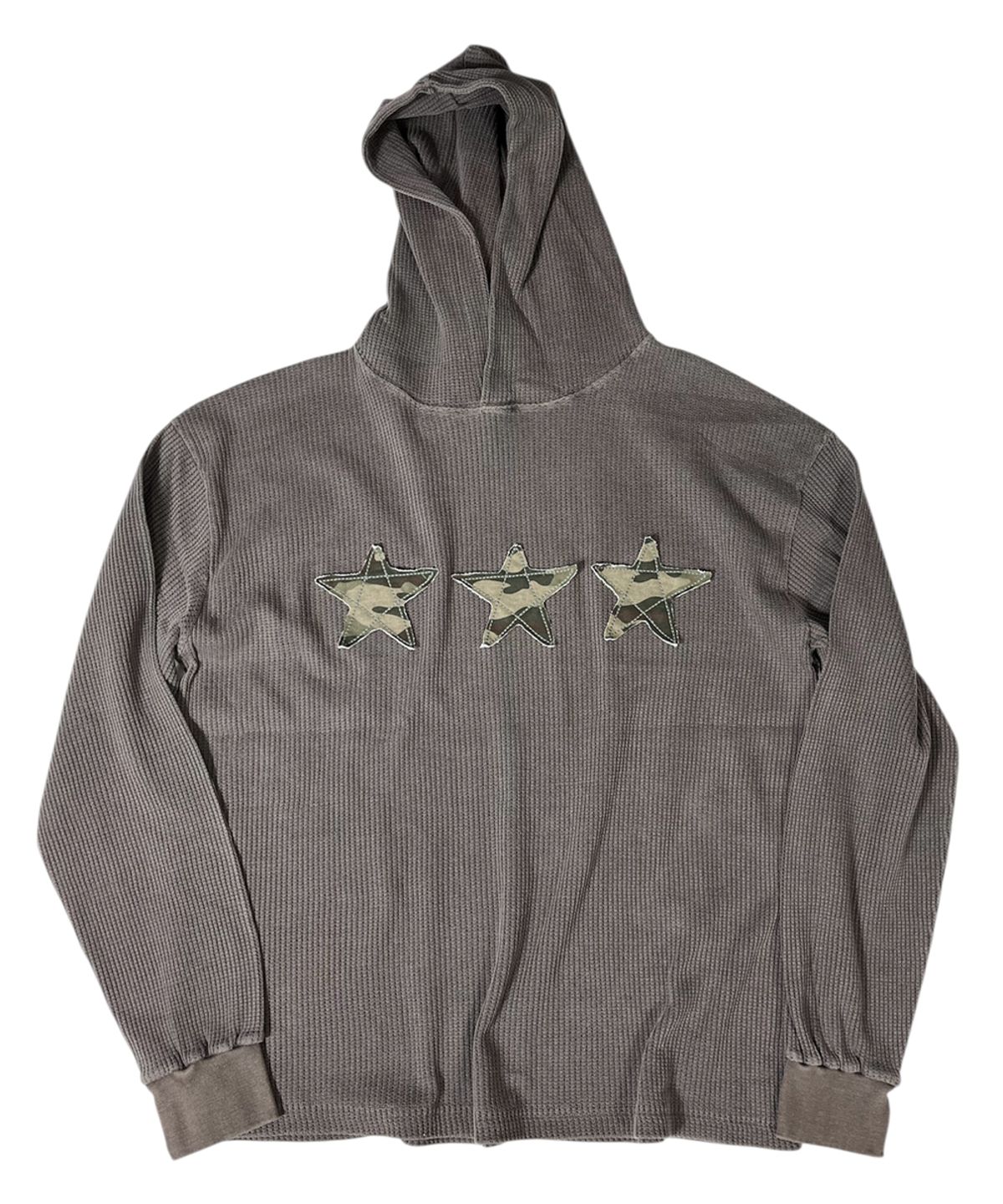 스케이터락(SK8ER ROCK) Stars Pigment Waffle Hoodie ((brown))