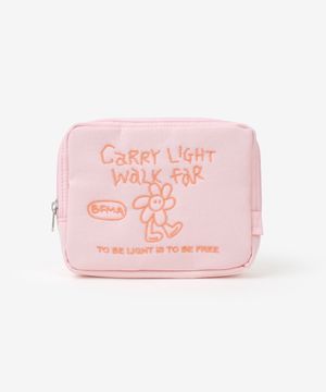 Carry Light 자수 파우치 핑크