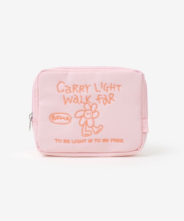 Carry Light 자수 파우치 핑크
