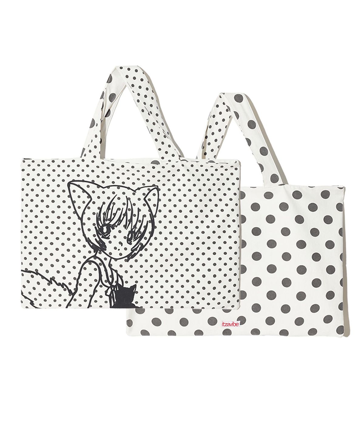 잇자바이브(ITZAVIBE) CAT GIRL DOT REVERSIBLE BAG