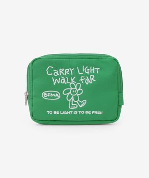 Carry Light 자수 파우치 그린