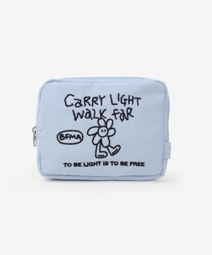 Carry Light 자수 파우치 스카이블루