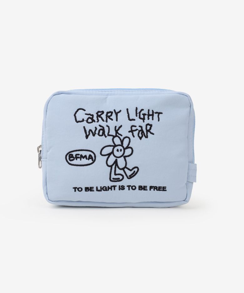 Carry Light 자수 파우치 스카이블루