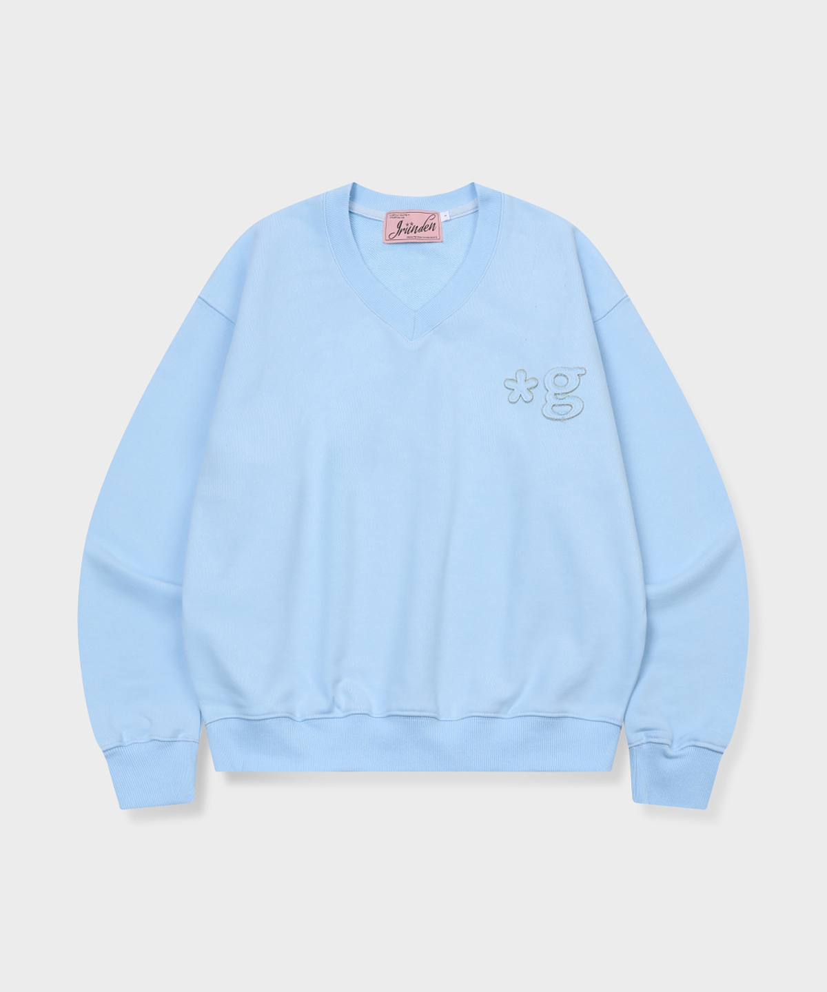 글런든(GRUNDEN) SIGNATURE LOGO V NECK SWEATSHIRT (BABY BLUE)