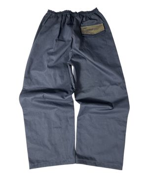 Camo Flap Cotton Wide Pants ((navy))