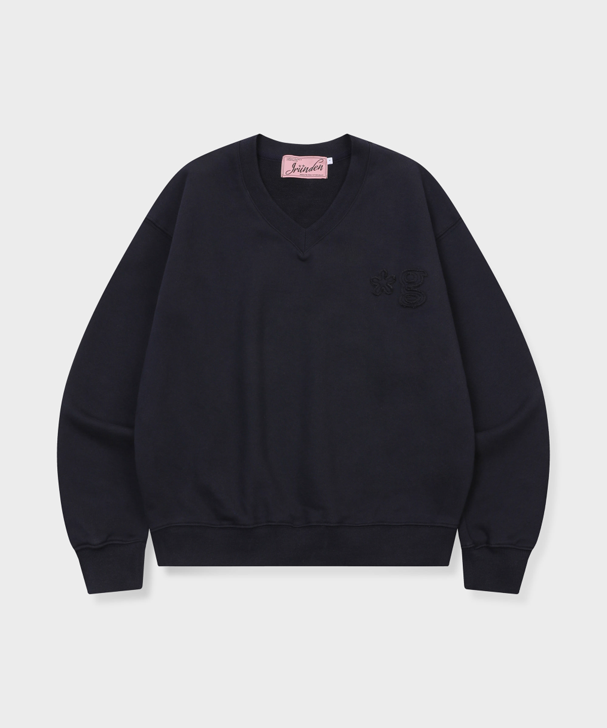 글런든(GRUNDEN) SIGNATURE LOGO V NECK SWEATSHIRT (DARK NAVY)