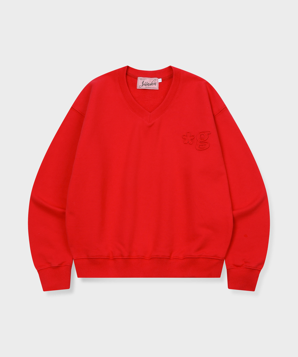 글런든(GRUNDEN) SIGNATURE LOGO V NECK SWEATSHIRT (RED)