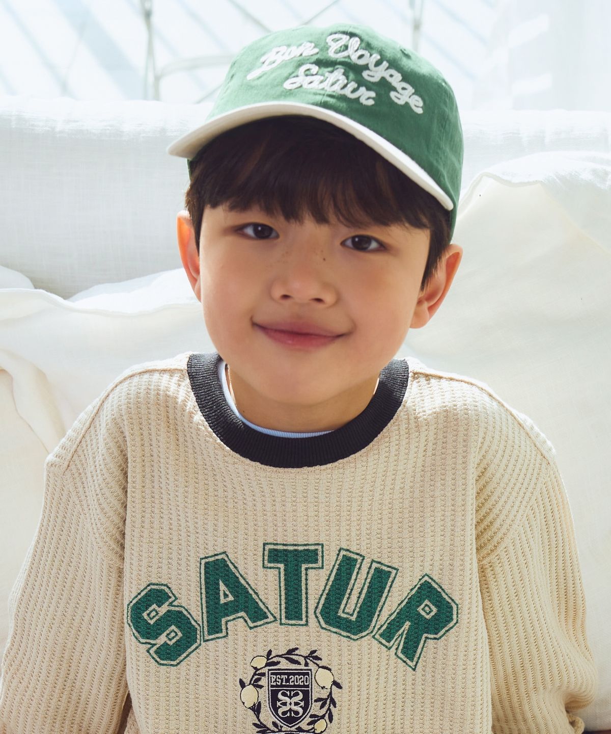 세터 키즈(SATUR KIDS) (K) 본 보야지 콘트라스트 6 패널 볼캡 그린