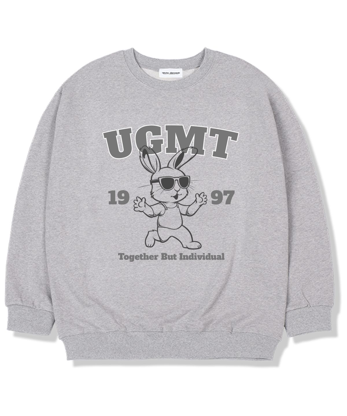 유니온가먼츠(UNION GARMENTS) 더런래빗 기모안감 오버핏 맨투맨 티셔츠 그레이