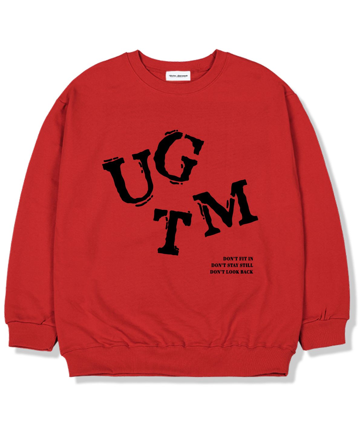 유니온가먼츠(UNION GARMENTS) 돈핏 기모안감 오버핏 맨투맨 티셔츠 레드