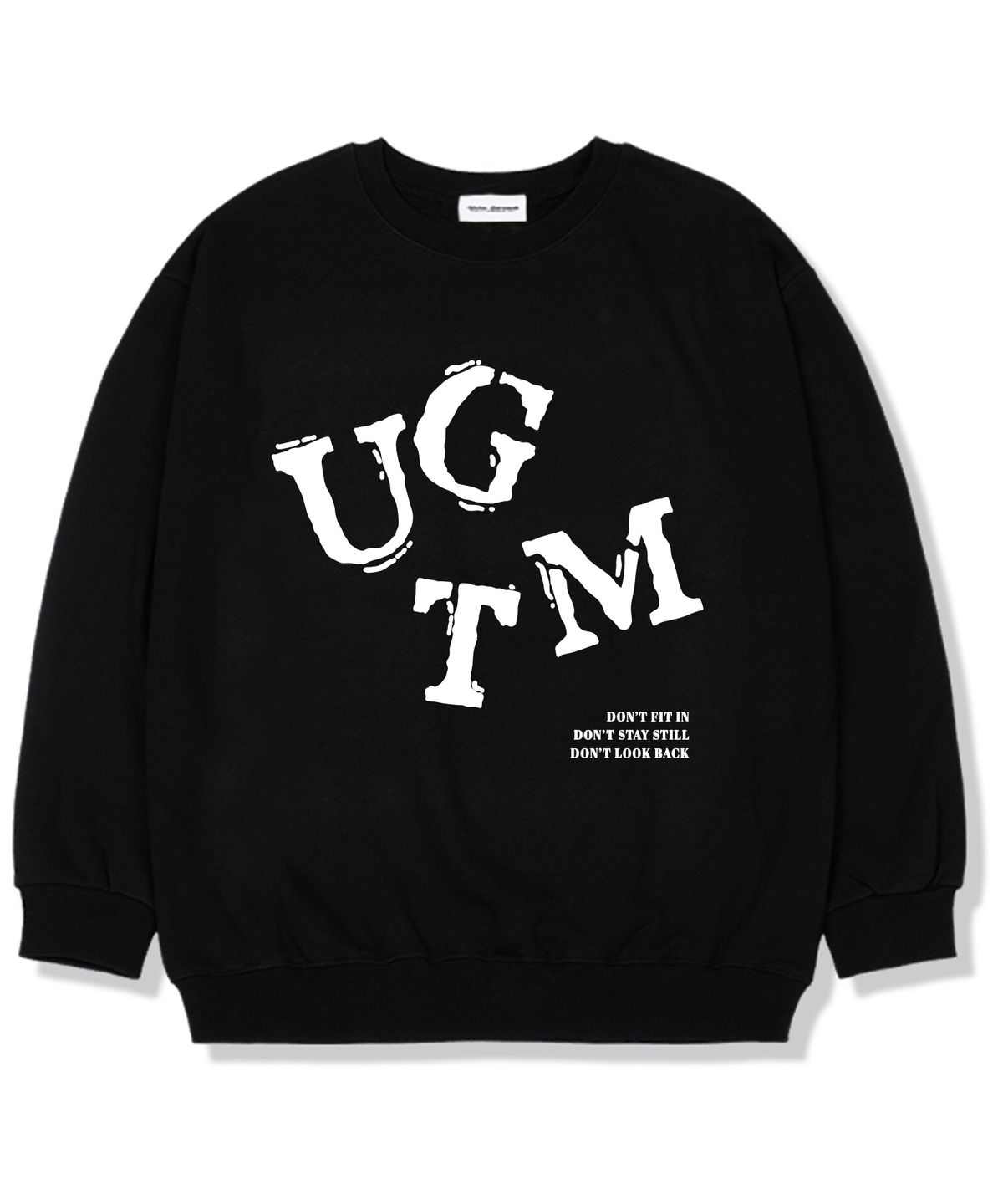유니온가먼츠(UNION GARMENTS) 돈핏 기모안감 오버핏 맨투맨 티셔츠 블랙
