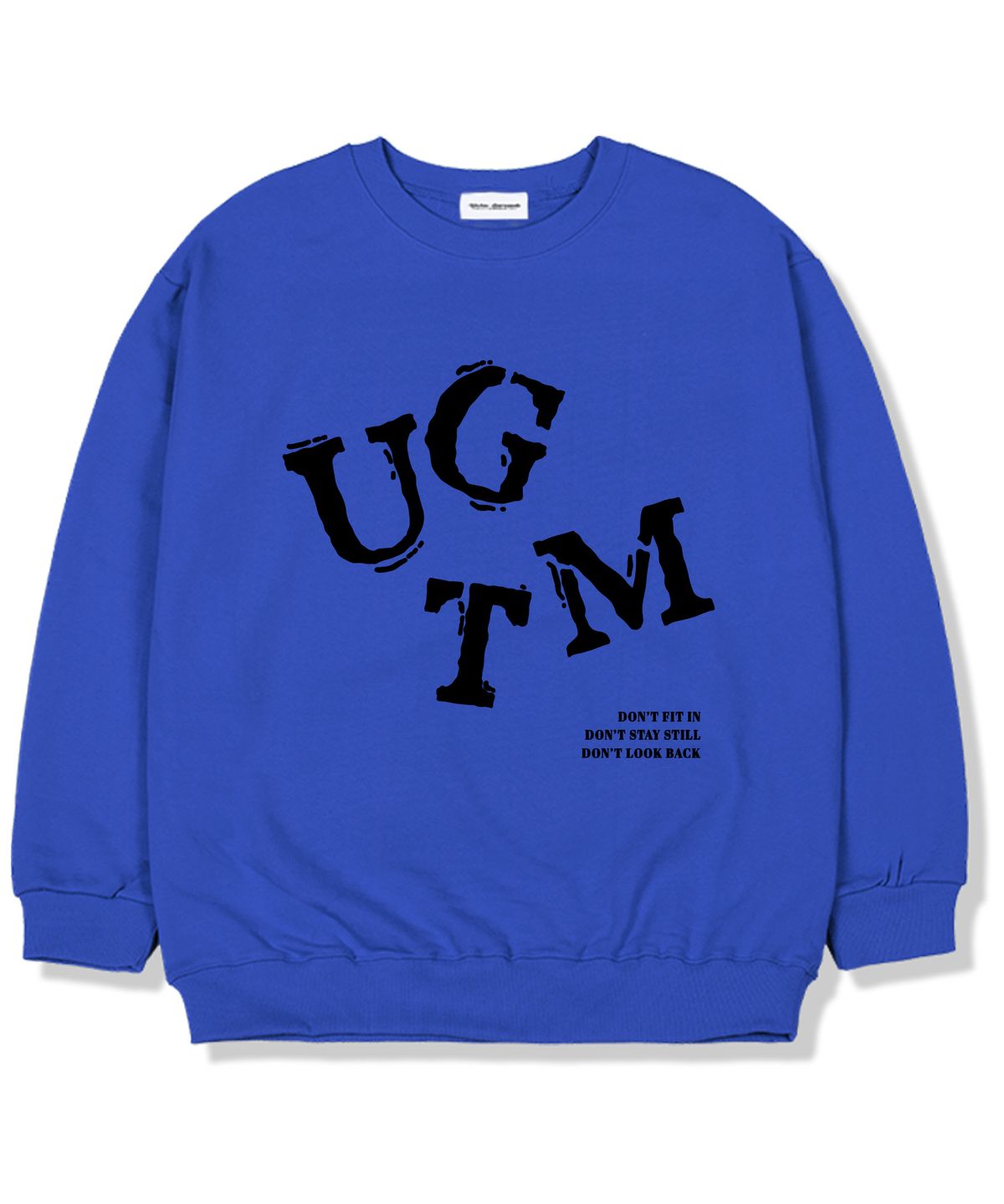 유니온가먼츠(UNION GARMENTS) 돈핏 기모안감 오버핏 맨투맨 티셔츠 블루