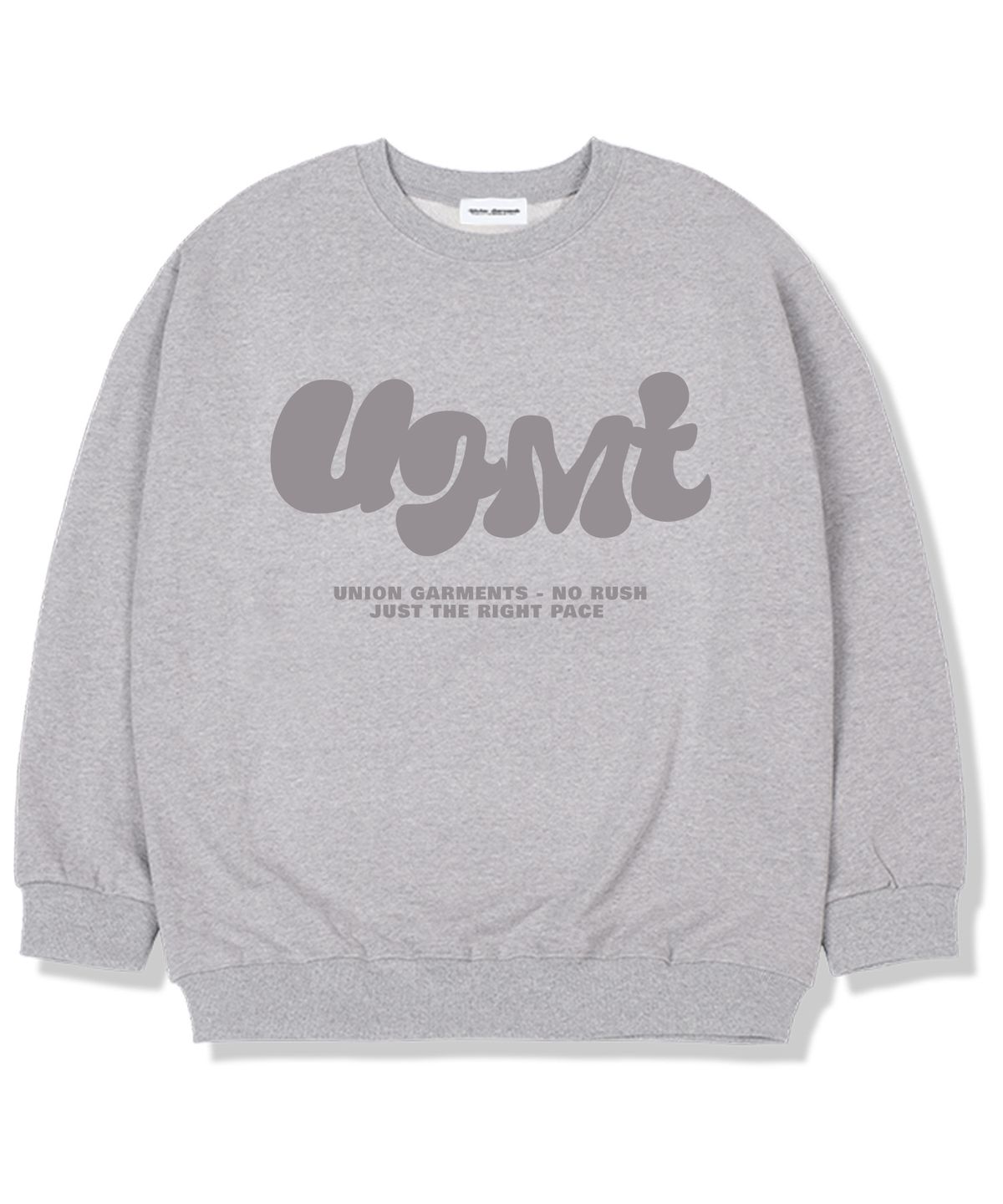 유니온가먼츠(UNION GARMENTS) 라이트패이스 기모안감 오버핏 맨투맨 티셔츠 그레이