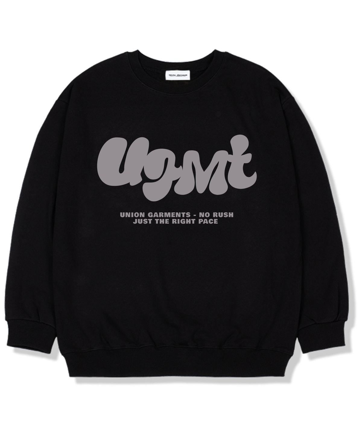 유니온가먼츠(UNION GARMENTS) 라이트패이스 기모안감 오버핏 맨투맨 티셔츠 블랙