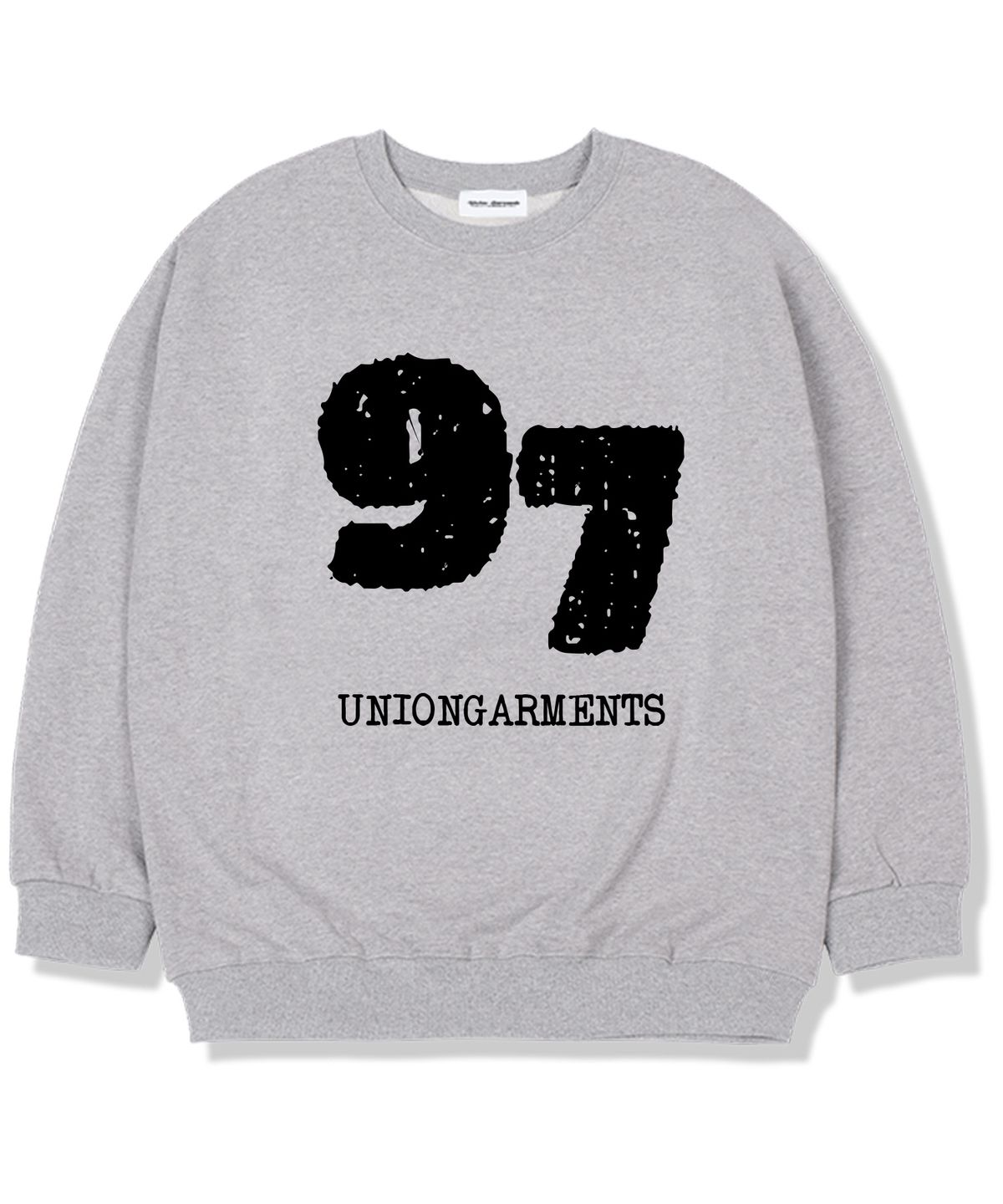 유니온가먼츠(UNION GARMENTS) 97가먼츠 기모안감 오버핏 맨투맨 티셔츠 그레이