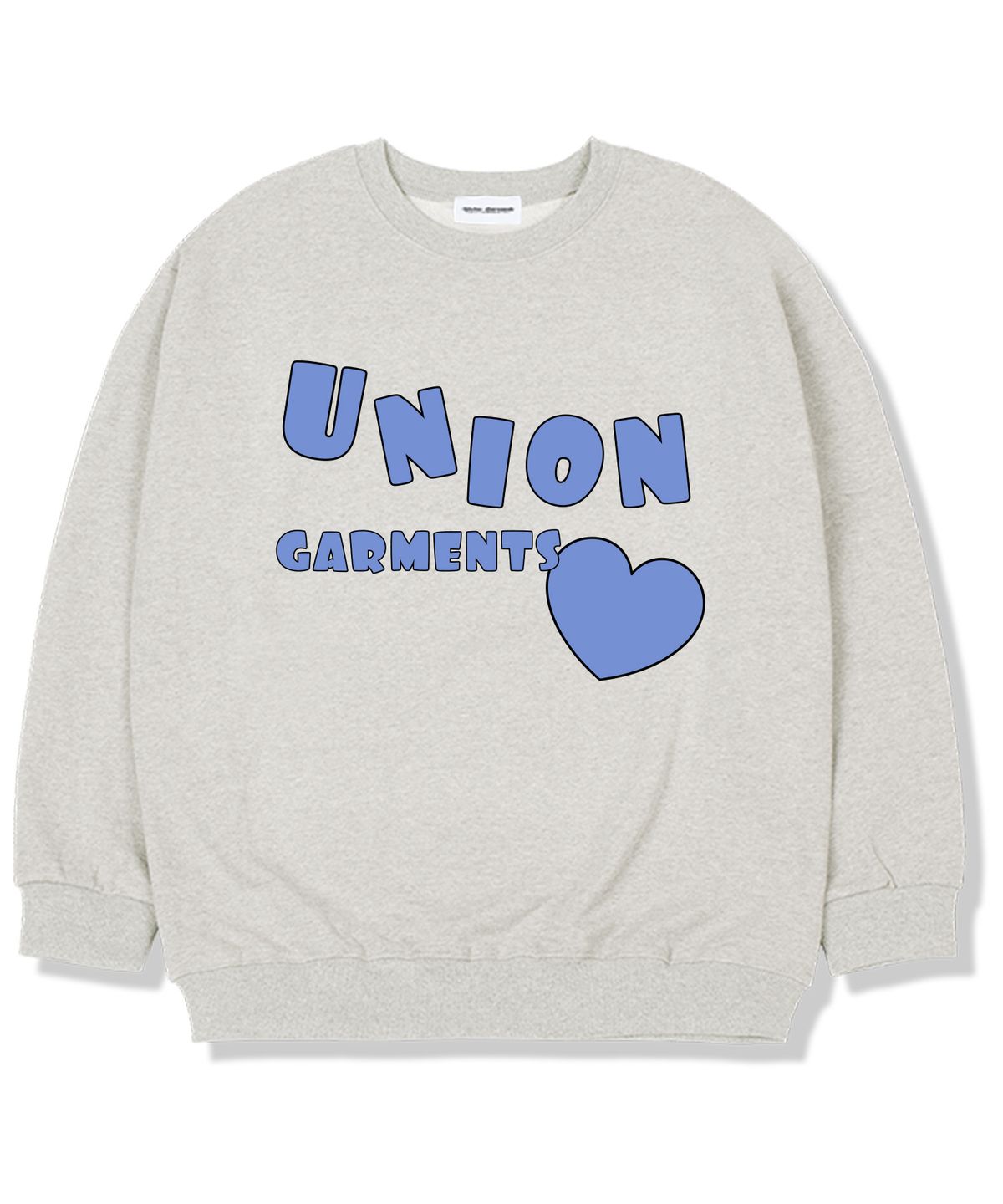 유니온가먼츠(UNION GARMENTS) 몰하트 기모안감 오버핏 맨투맨 티셔츠 오트밀