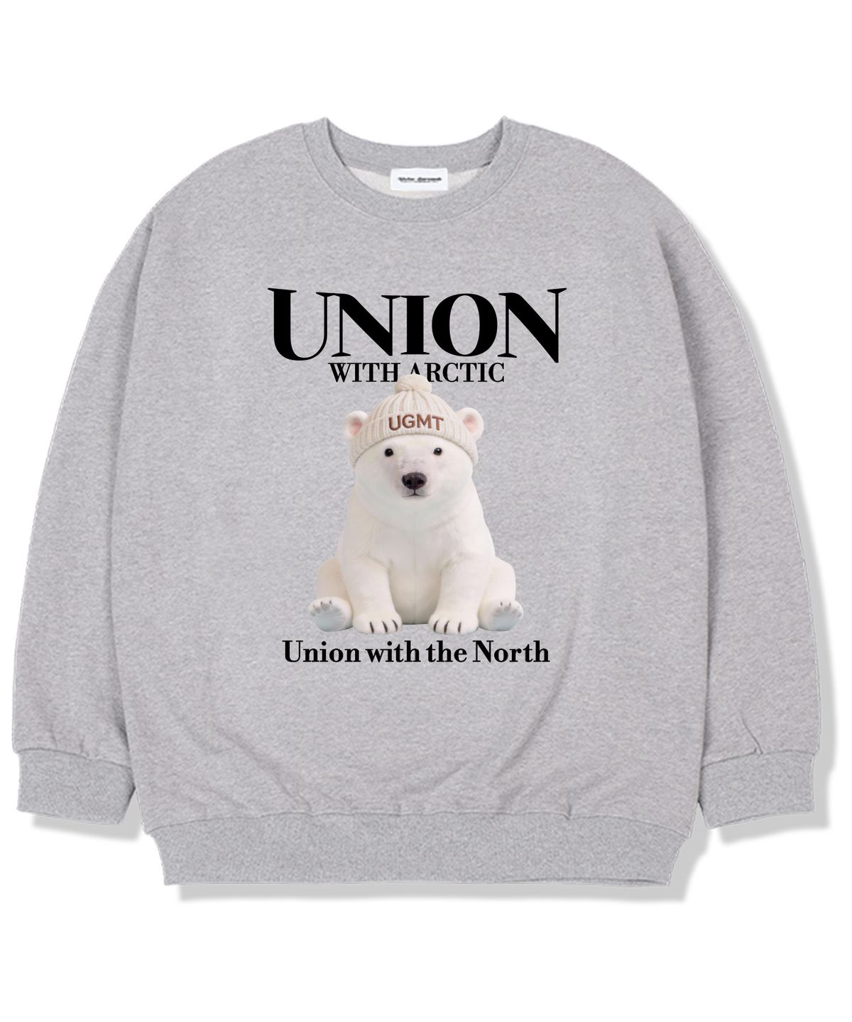 유니온가먼츠(UNION GARMENTS) UGMT베어 기모안감 오버핏 맨투맨 티셔츠 그레이