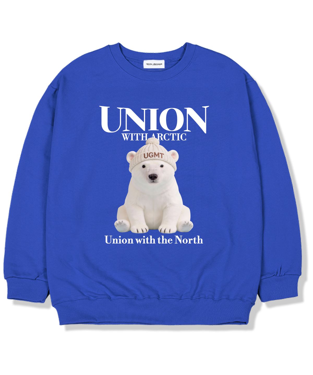 유니온가먼츠(UNION GARMENTS) UGMT베어 기모안감 오버핏 맨투맨 티셔츠 블루