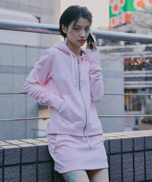 아크메서드 애프터 클래스 로고 후드 집업 [라이트 핑크]