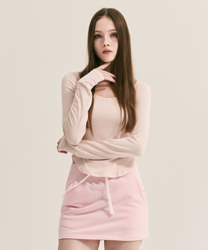 에센셜 유넥 롱슬리브 티 [코랄 핑크]