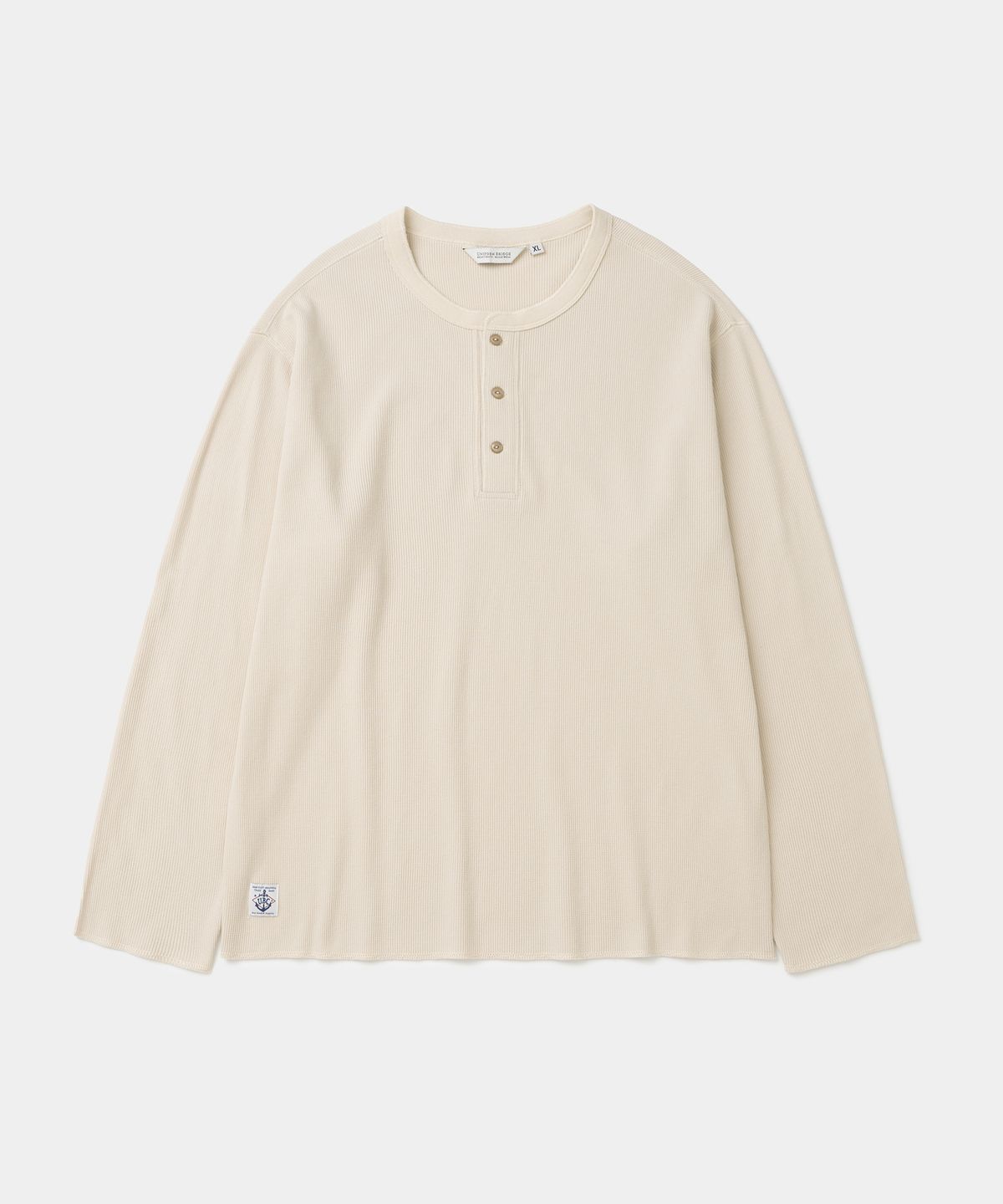 유니폼브릿지(UNIFORM BRIDGE) waffle henley neck l/s t-shirt beige