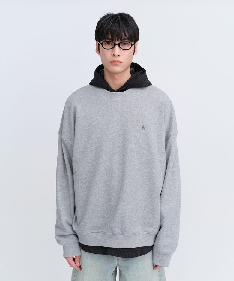 oversized anchor sweatshirt melange grey