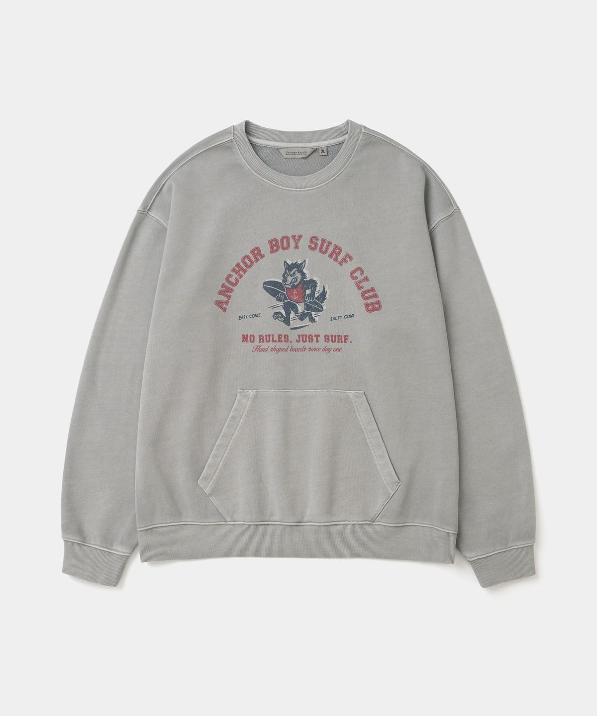 유니폼브릿지(UNIFORM BRIDGE) anchor boy dyeing sweatshirt grey